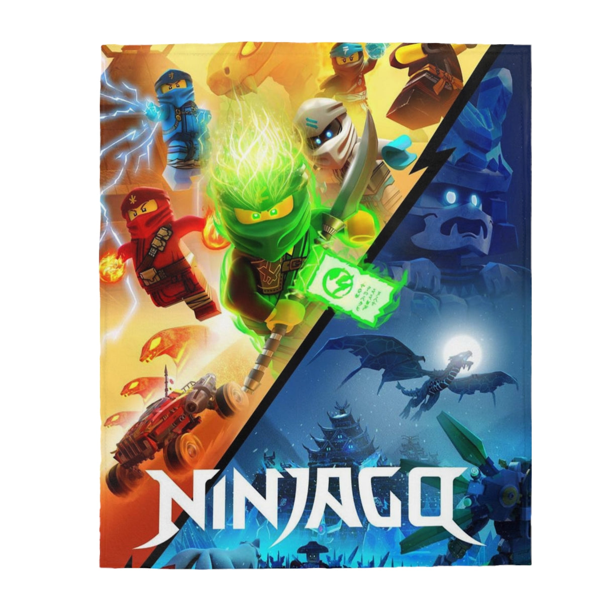 Ninjago Blanket, Ninjago Masters of Spinjitzu Velveteen Plush Blanket